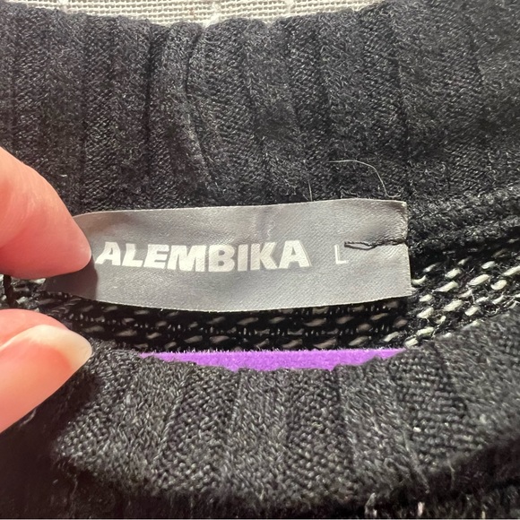 Alembika Black & Gold Mixed Fabric Sweater - Picture 3 of 5